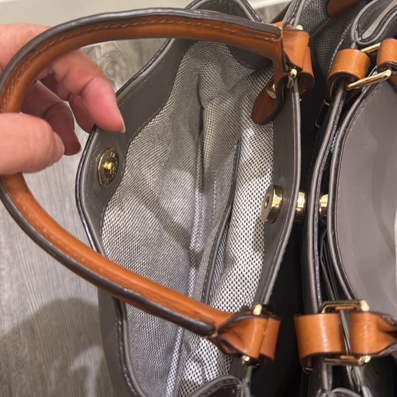 Dooney & Bourke Dawson Gray and Brown Handbag - Picture 6 of 10